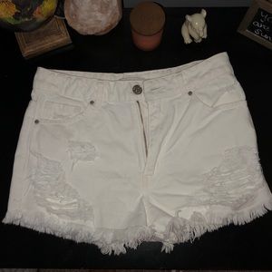 Forever 21 white jean shorts